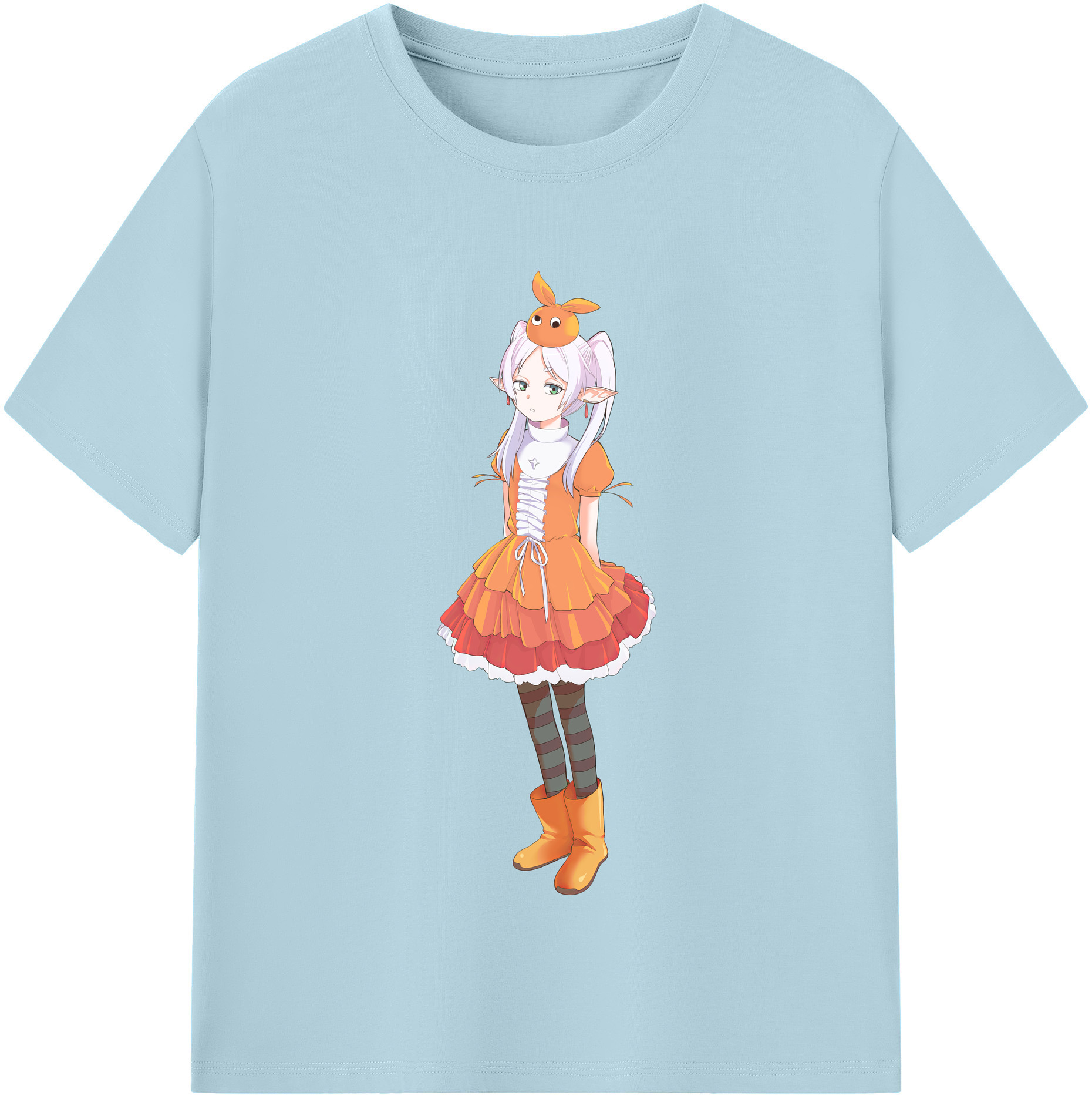 （画像用） 葬送のフリーレン Frieren 綿100％半袖Tシャツ（フロントプリント）